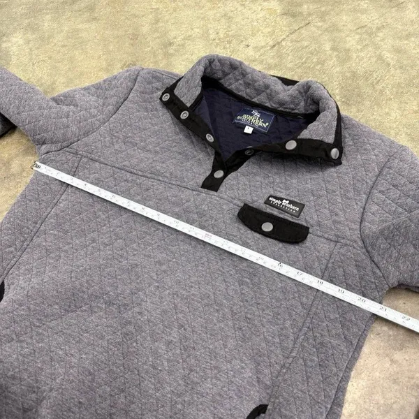 Simply Southern Quilted 4 Snap Button Pullover Grey Size Large - Image 4
