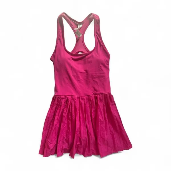 Fabletics Hot Shot Pleated Dress Women Small Hot Pink Tennis Athletic Skort - Image 4