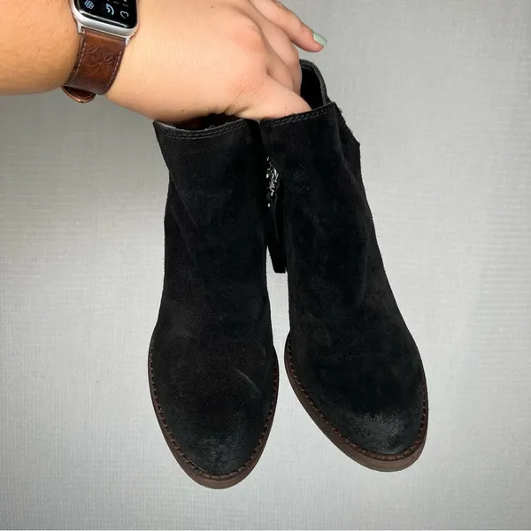 Sam Edelman‎ | Black Suede Bootie Heels 6.5 Marie Ankle - Image 2