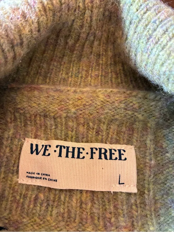 Free People We The Free Wildflower Cardi Sweater Women’s Large Green Cardigan - Image 3