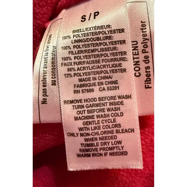 Aeropostale‎ Puffer Vest Women Small Pink Black Plaid Zip Snap Fleece Lined - Image 6