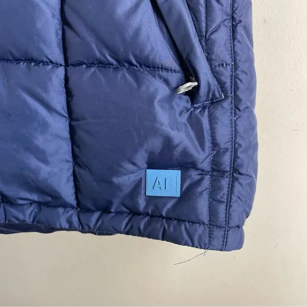 Abercrombie & Fitch Vintage Puffer Vest Blue Quilted Hooded Women’s Y2K - Image 5