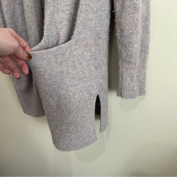 Madewell Kent Cardigan Sweater in Coziest Wool Yarn Heather Purple Pink Sz M - Image 9