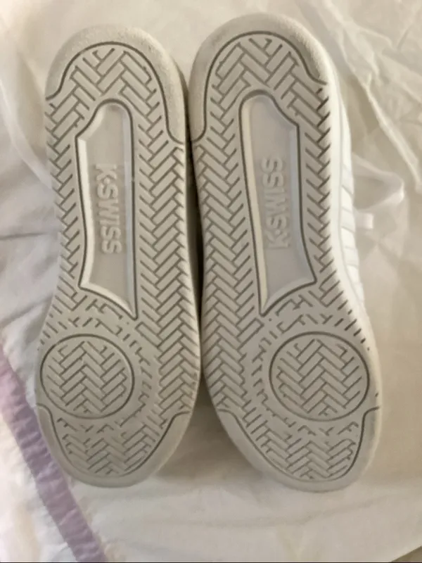 K SWISS Classic Court Open Stripes Sneakers, White, Size 9, NEW with box - Image 5