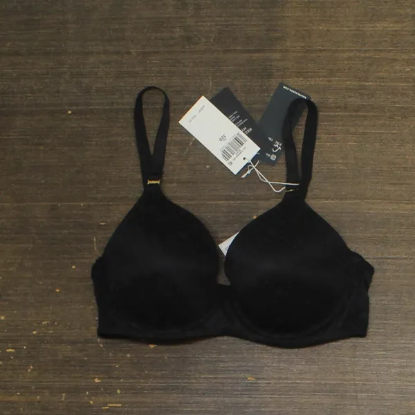NWT Lauren Ralph Lauren Comfort Collection Repeat-Logo T-shirt Bra. Black 32D - Image 2