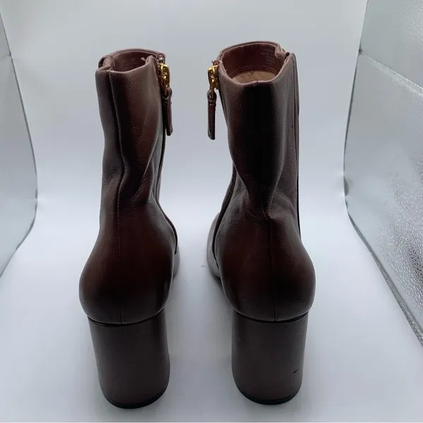 NWOB Cole Haan Womens Chrystie Square Toe Bootie brown leather heel size9B 1299 - Image 6