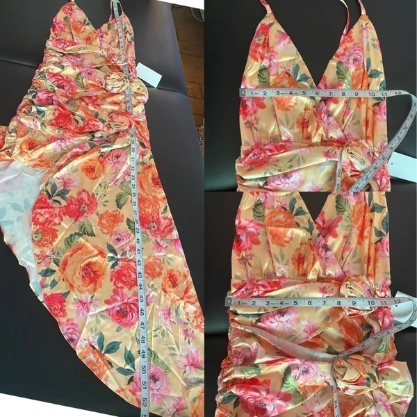 For Love & Lemons Versilla Floral Satin Hi-Lo Dress XS NWT‎ - Image 13