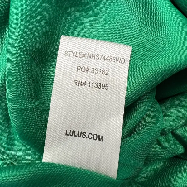 Lulus Women's Romper Green Floral Long‎ Sleeve Open Back Lined Size Large - Image 5