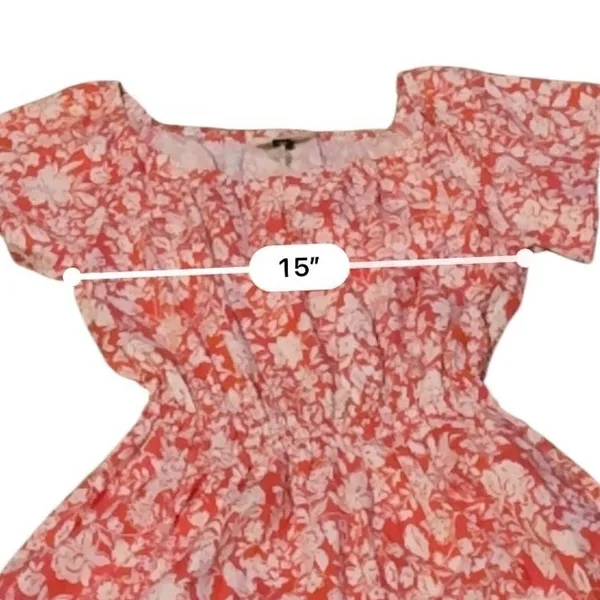 Universal Thread Floral Midi Dress Womens S Red White Cotton Cutout Back‎ NWT - Image 6