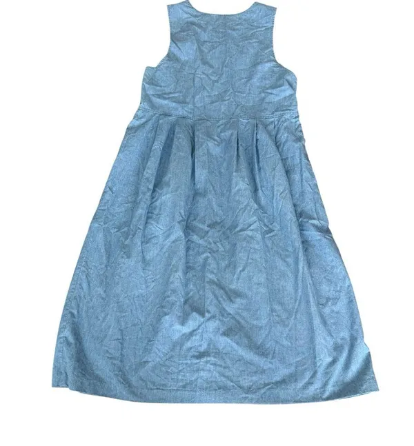 Karen Scott Denim 100% Cotton Sleeveless dress pockets NWT size L . - Image 2