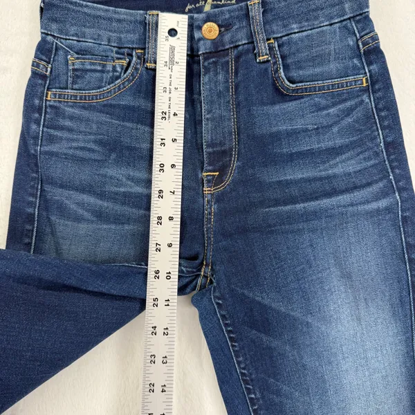 7 For All Mankind The‎ Super High Waist Skinny Jeans Dark Wash Size 25 - Image 3