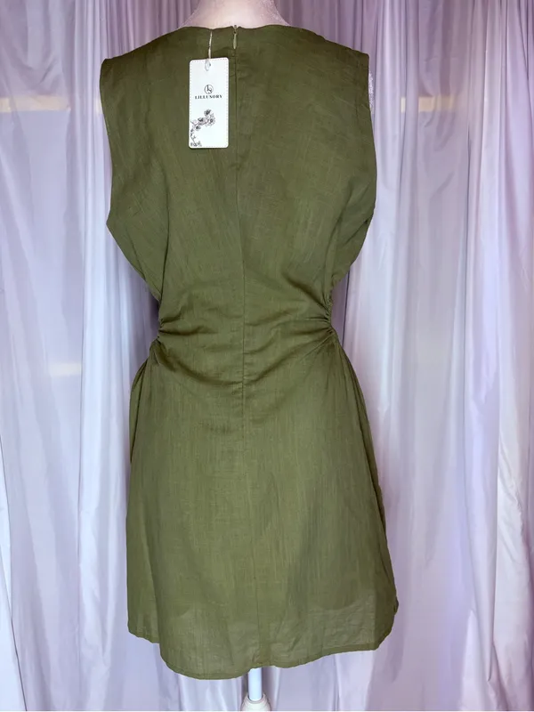 🆕 LILLUSORY Womens Summer Cutout Sleeveless Casual Sexy Mini Dresses Size M - Image 3