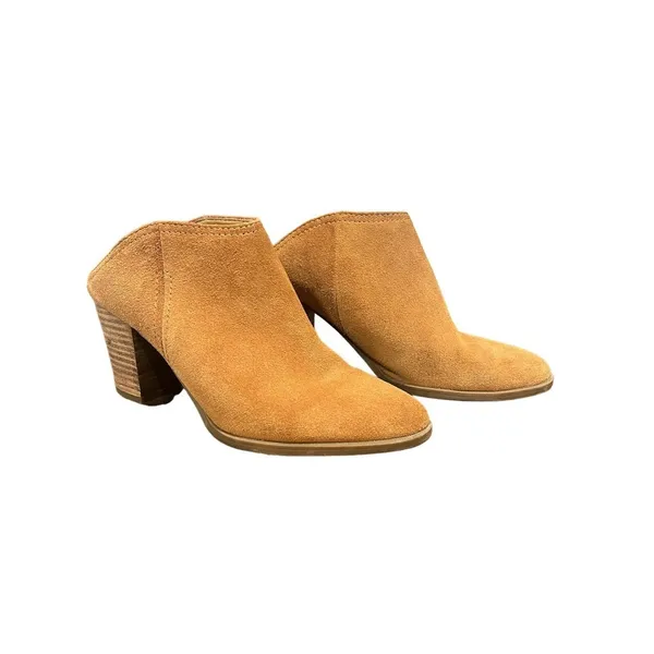 Franco Sarto Denzel Tan Suede 90s Minimalist Heeled 7.5 - Image 2