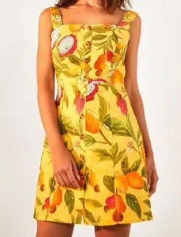 Farm Rio Fruit Lovers Linen Mini Dress XS - Image 3