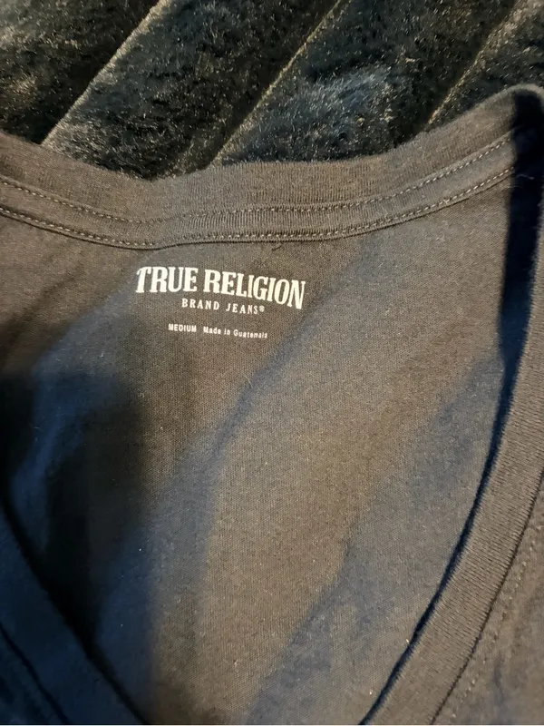 True Religion Black V-Neck Tee - Image 3