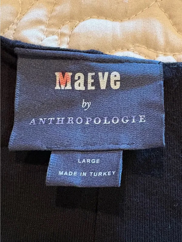 Anthropologie Maeve Black Sleeveless Draped Maxi Dress women’s L - Image 6