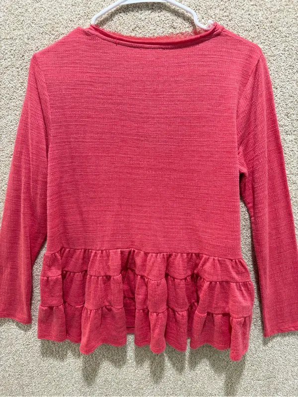 Anthropologie deletta baby doll top long sleeve marled ruffles feminine boho S - Image 2