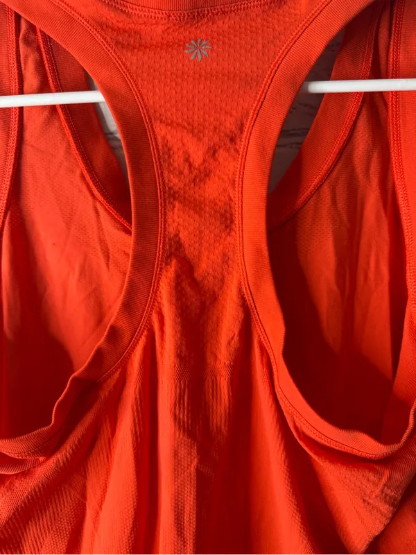 Athleta Women's Sleeveless Athletic Tank Top - Bright Orange medium - Image 3