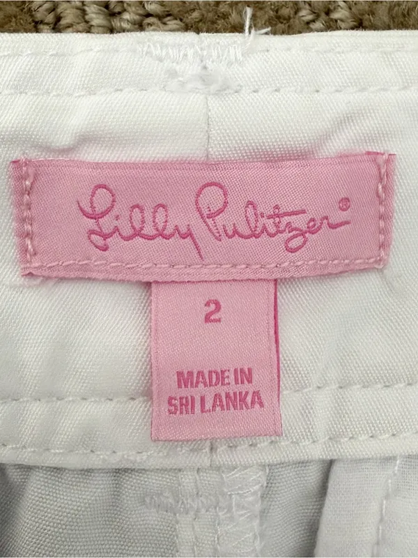 Lilly Pulitzer Solid White Flat Front Low Rise Chino Shorts 2 2.5 Inch Inseam - Image 6