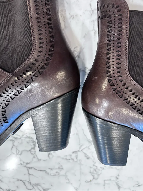 Ariat Brown Leather Womens Versant Leather Stacked Heel Ankle Boots Size 9.5‎ - Image 8