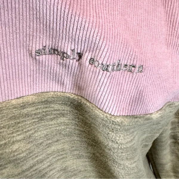 Simply Southern khaki and pink courdoroy and fleece pullover size large NWT - Image 4