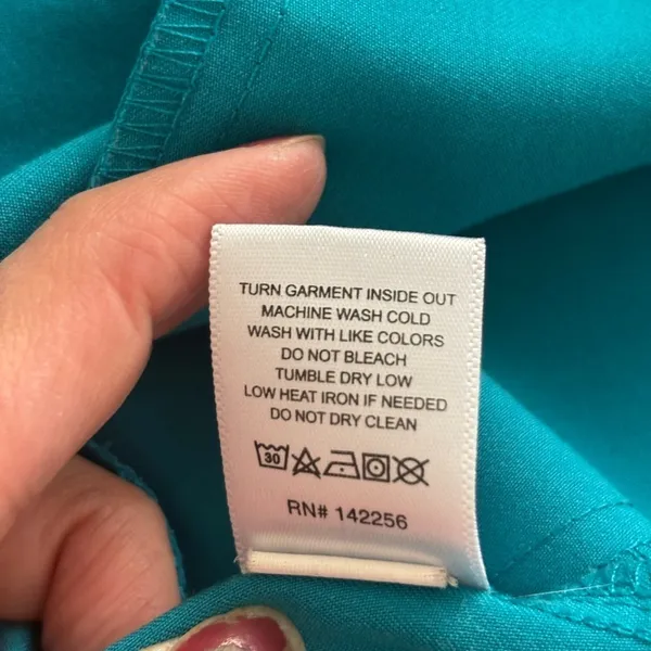 FIGS Technical Collection‎ Scrub Top XXS Teal Blue V-Neck Short Sleeve Pockets - Image 5