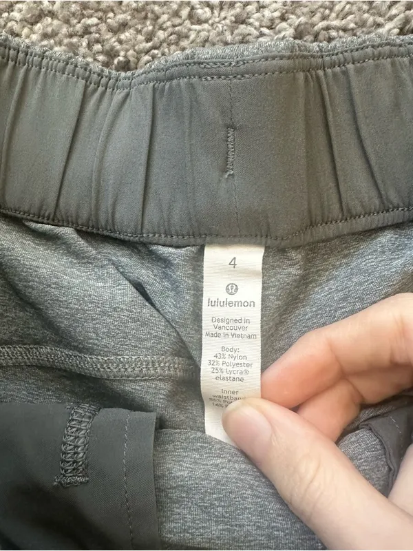 Lululemon Women’s Grey Drawstring Athletic Shorts - Image 3