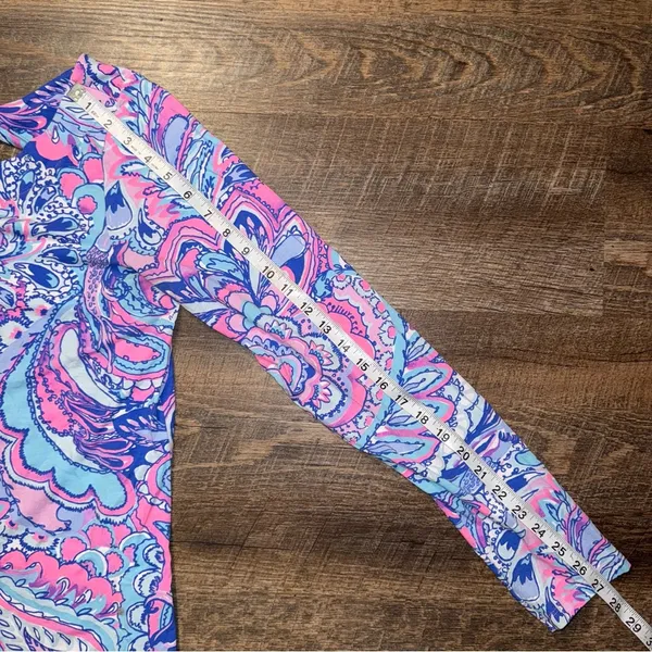 Lilly Pulitzer Pink and Blue Long Sleeve Cut Out Blouse - Image 4