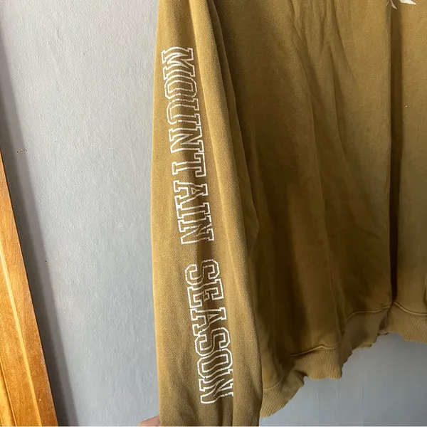 Aerie Golden Brown Mountain Season Mock Neck Sweatshirt Size Large - Image 4