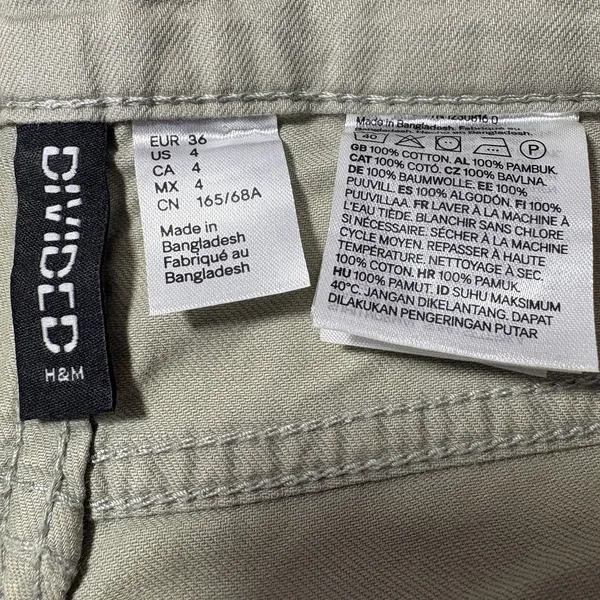 H&M Women khaki Wide‎ Leg High Rise Pants casual vacation lounging 4 NWT - Image 7