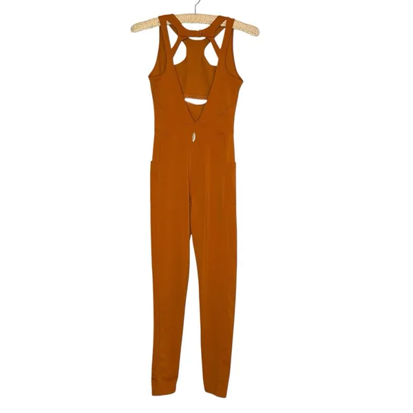 FP Movement Breakaway‎ XS Halogen Jumpsuit Burnt Orange Athleisure Yoga Workout - Image 7