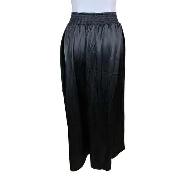 Bishop‎ Young Black Asymmetrical Smocked Waist Midi Skirt S - Image 4