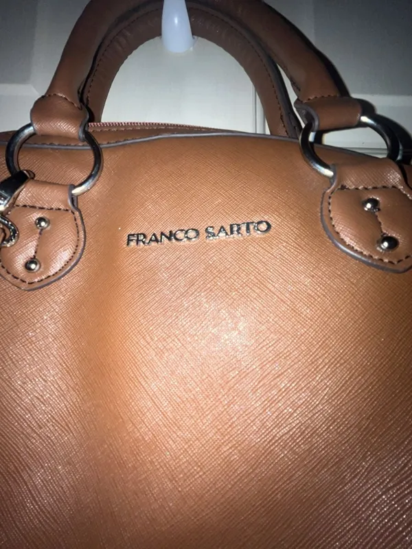 Franco Sarto Brown Faux Leather Satchel Crossbody Bag - Image 2