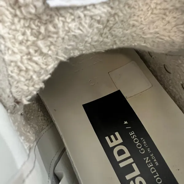 Golden Goose White Slide Silver Metallic Leather Star Flash High Top Sneakers - Image 9