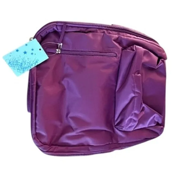 Purple Travel Backpack Carry-On Personal Item Laptop Bag USB Charging Port - Image 2