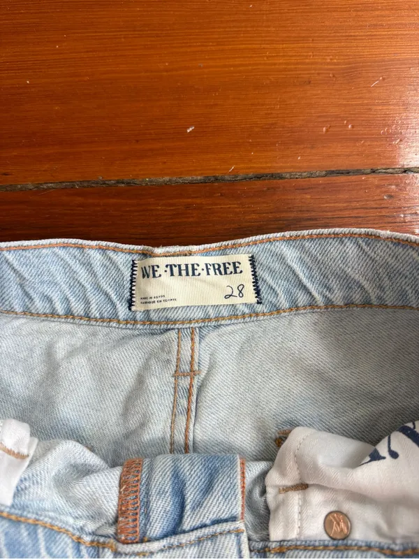 We The Free Tinsley Baggy High Rise Straight Distressed Jeans Sz 28 🧡🍄 - Image 7