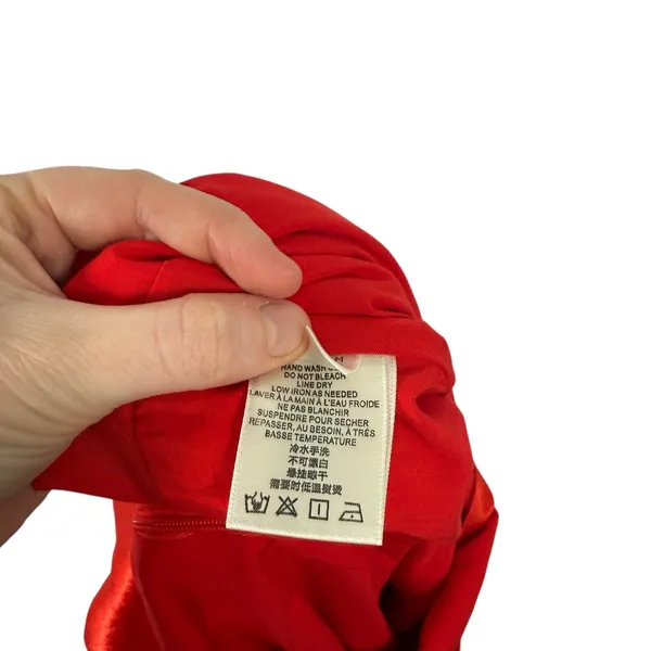 Anthropologie Maquelle Red Satin Short Sleeve Wide Leg Jumpsuit NEW Womes Medium - Image 10