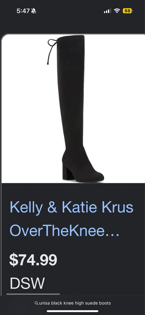 Black Knee-High Suede Boots Kelly&Katie Women’s size 7.5 - Image 3