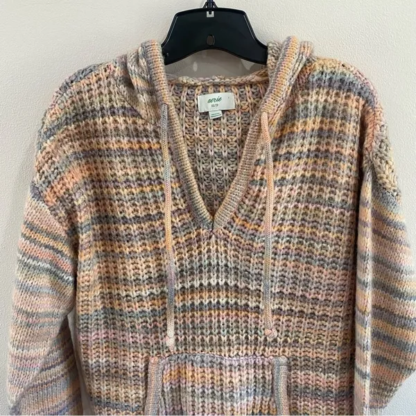 Aerie Cozy Wool Blend Knit Hoodie Sweater XS Soft Casual Lounge Streetwear‎ - Image 6
