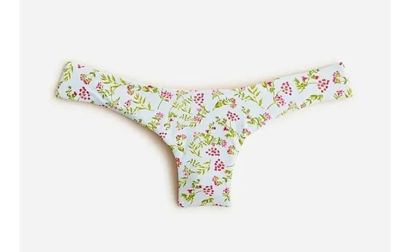 NWT J. Crew Floral Curved Waist Cheeky Bikini Swim Bathing Suit Bottom Small - Image 2