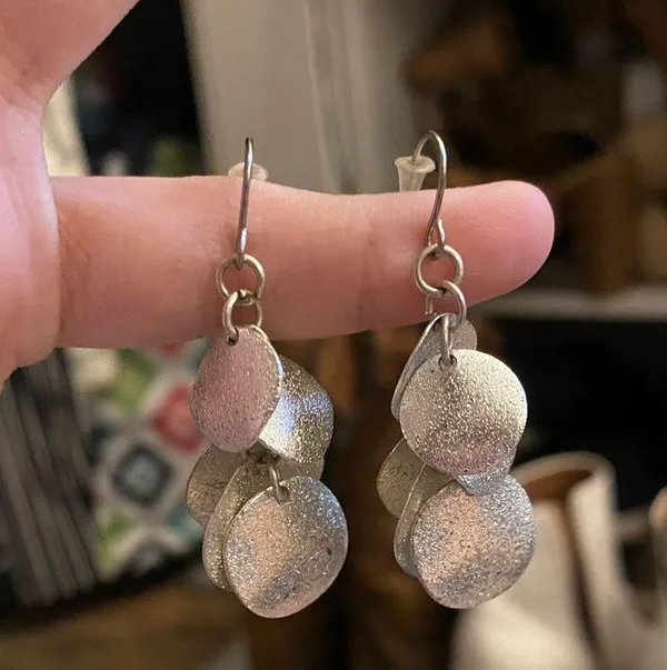 silver dangle earrings - Image 2