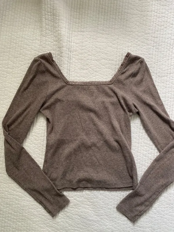 Light brown American Eagle lace top - Image 6