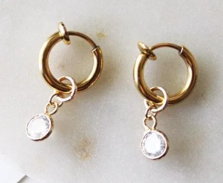 12mm Huggies With CZ Charms - Image 6