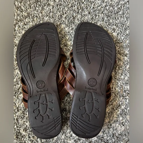 Timberland Women’s Brown Braided Leather Sandals Smart Comfort System Size 7.5‎ - Image 8