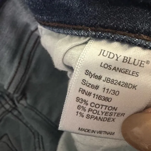 Judy Blue‎ Slim Fit Dark Wash Tapered Leg Jeans 11/30 - Image 5