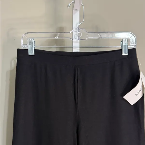 &Basics Black Kick Flare Pants Size S NWT‎ Minimalist Stretch Work Trouser - Image 2