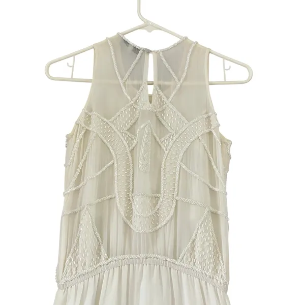 Karina Grimaldi‎ White Beaded Maxi Dress XS Neiman Marcus Art Deco Bridal Gown - Image 11