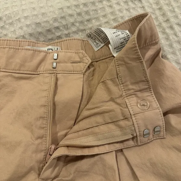 Abercrombie & Fitch Co-Ord Pleated Chino Mini Skirt skort Schoolgirl Y2K in Tan - Image 5