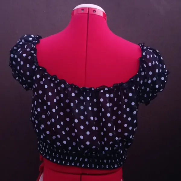 American Dream Polka Dots Crop Top Sz L - Image 3