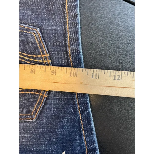 Hollister Size 11 Denim Micro Mini Shorts Dark Wash Low Rise Stretch Casual - Image 7